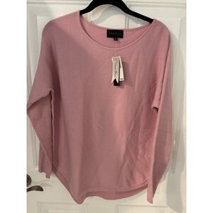 Premise Knit Pullover Sweater Viscose Blend Long Sleeve Pink XS‎